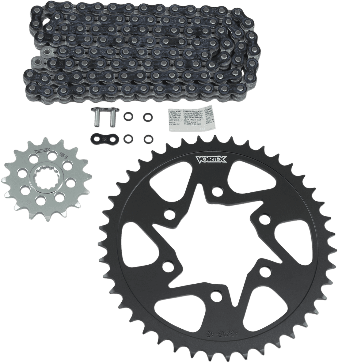 VORTEX 1230-1158 Chain and Sprocket Kit - WSS - Black - Kawasaki ZX-6R