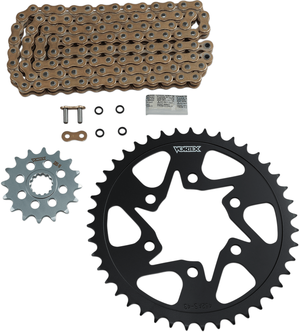 VORTEX 1230-1159 Chain and Sprocket Kit - WSS - Gold - Kawasaki ZX-6R