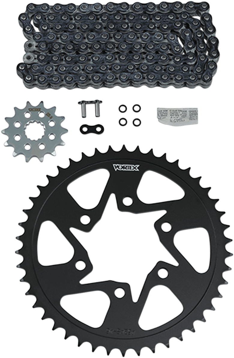 VORTEX 1230-1160 Chain and Sprocket Kit - HFRS - Black - Kawasaki Z650/RS