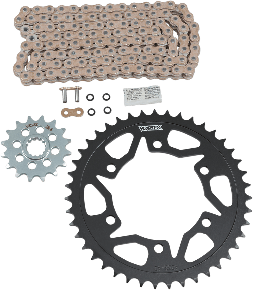 VORTEX 1230-1169 Chain and Sprocket Kit - WSS - Gold - Suzuki GSX-R600