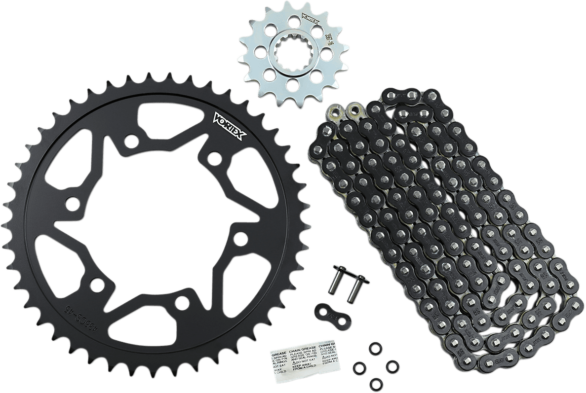 VORTEX 1230-1175 Chain and Sprocket Kit - WSS - Black - Yamaha FJ/FZ/MT-09/XSR900