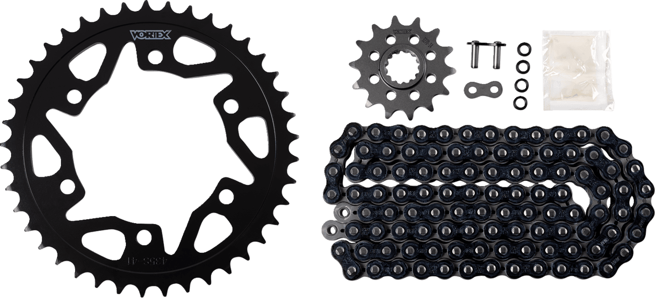 VORTEX 1230-1197 Chain and Sprocket Kit - WSS - Black - Kawasaki Ninja 400