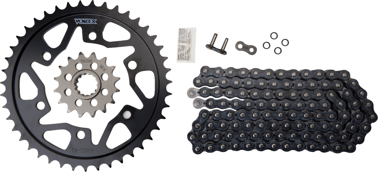 VORTEX 1230-1203 Chain and Sprocket Kit - WSS - Black - Yamaha FZ/MT-07/XSR700