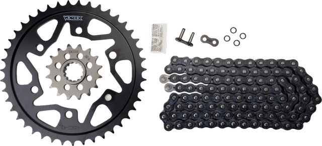 VORTEX 1230-1203 Chain and Sprocket Kit - WSS - Black - Yamaha FZ/MT-07/XSR700