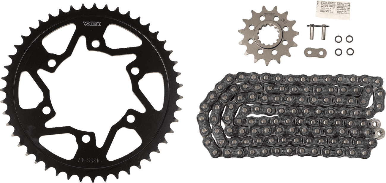 VORTEX 1230-1204 Chain and Sprocket Kit - HFRS - Black - Yamaha FZ/MT-09/XSR900