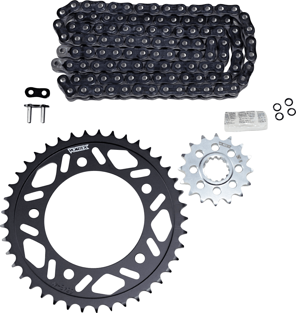VORTEX 1230-1207 Chain and Sprocket Kit - WSS - Black - Yamaha YZF-R1/M