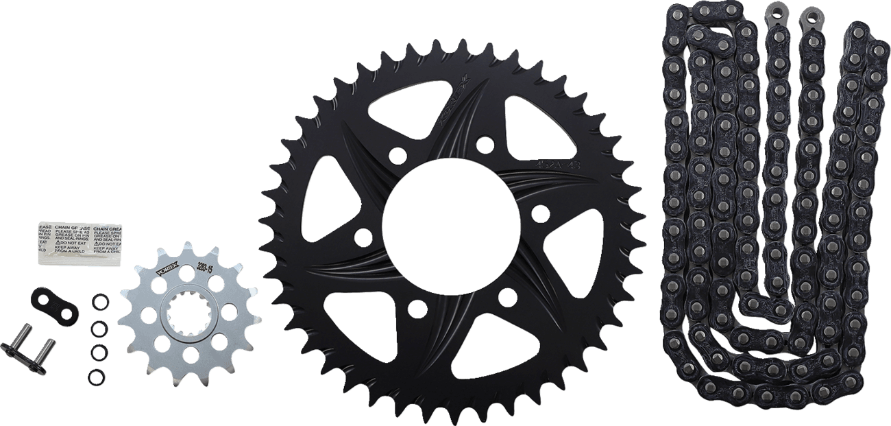 VORTEX 1230-1527 Chain and Sprocket Kit - GFRA - Black - Kawasaki Ninja ZX-6R