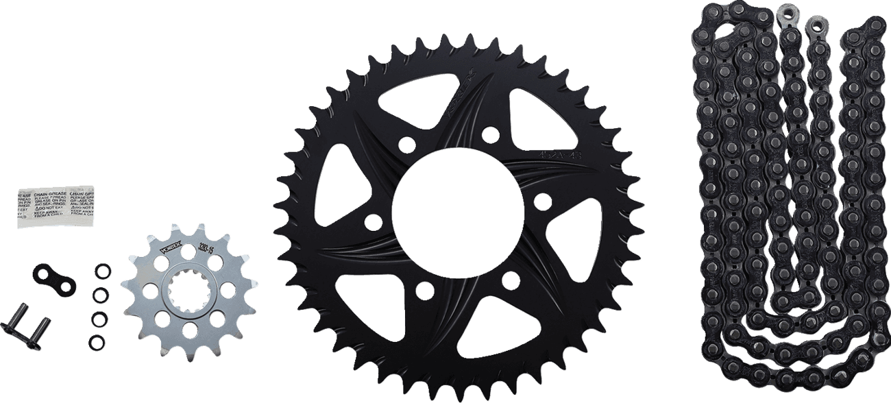VORTEX 1230-1528 Chain and Sprocket Kit - GFRA - Black - Kawasaki Ninja ZX-6R