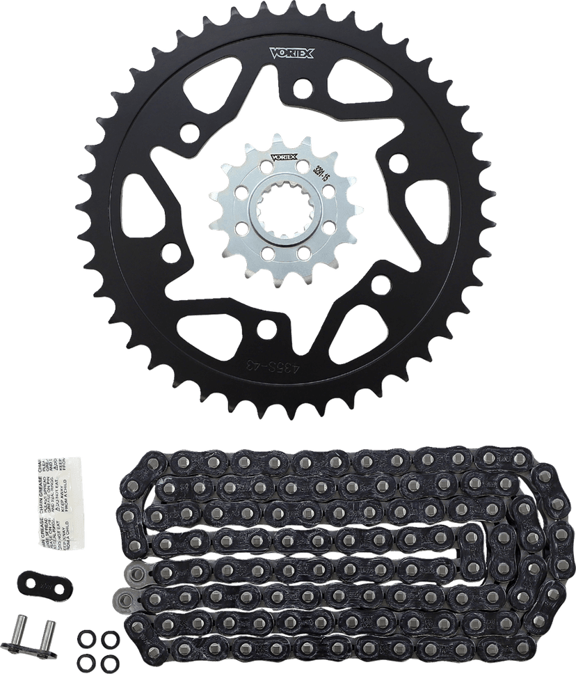 VORTEX 1230-1541 Chain and Sprocket Kit - GFRS - Black - Yamaha FZ/MT-10