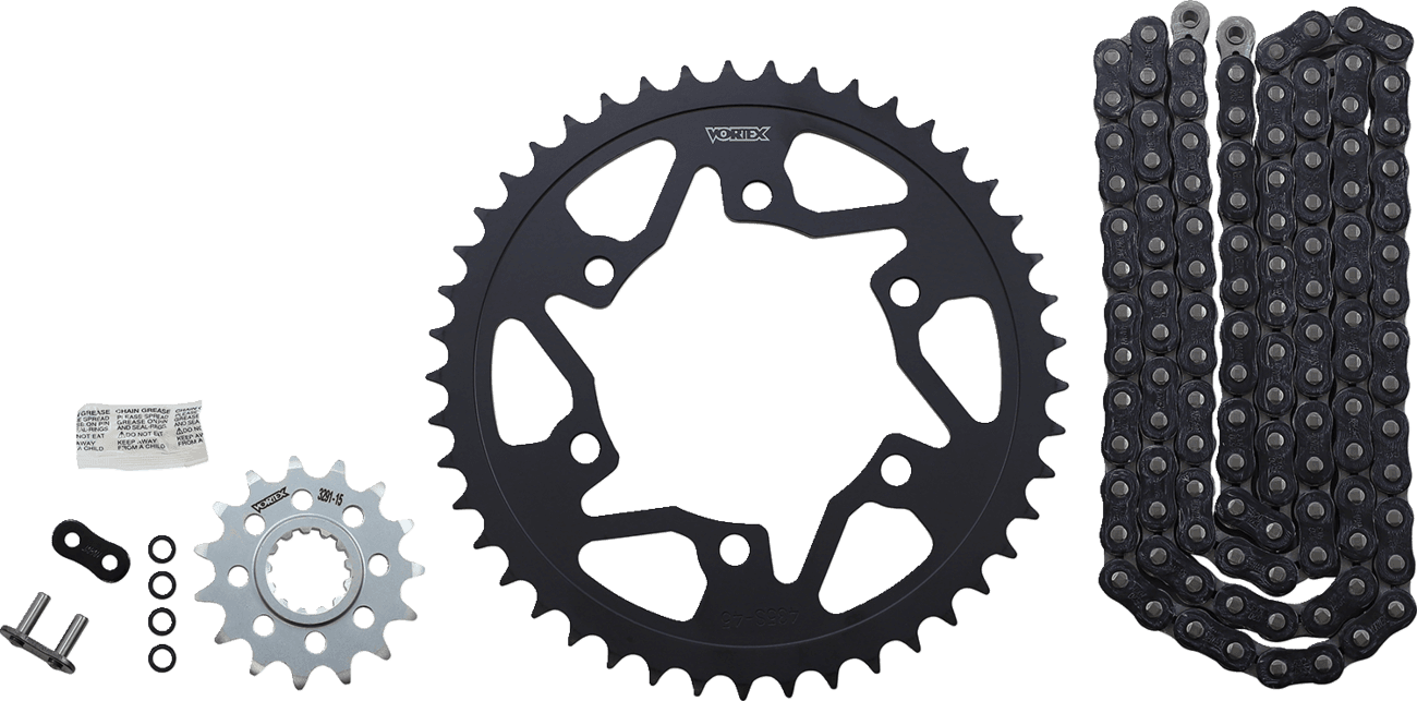 VORTEX 1230-1543 Chain and Sprocket Kit - HFRS - Black - Yamaha FZ/MT-10