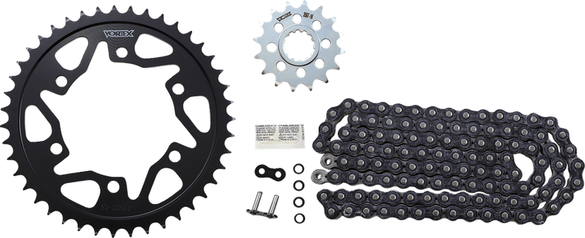 VORTEX 1230-1545 Chain and Sprocket Kit - WSS - Black - Yamaha FZ/MT-10