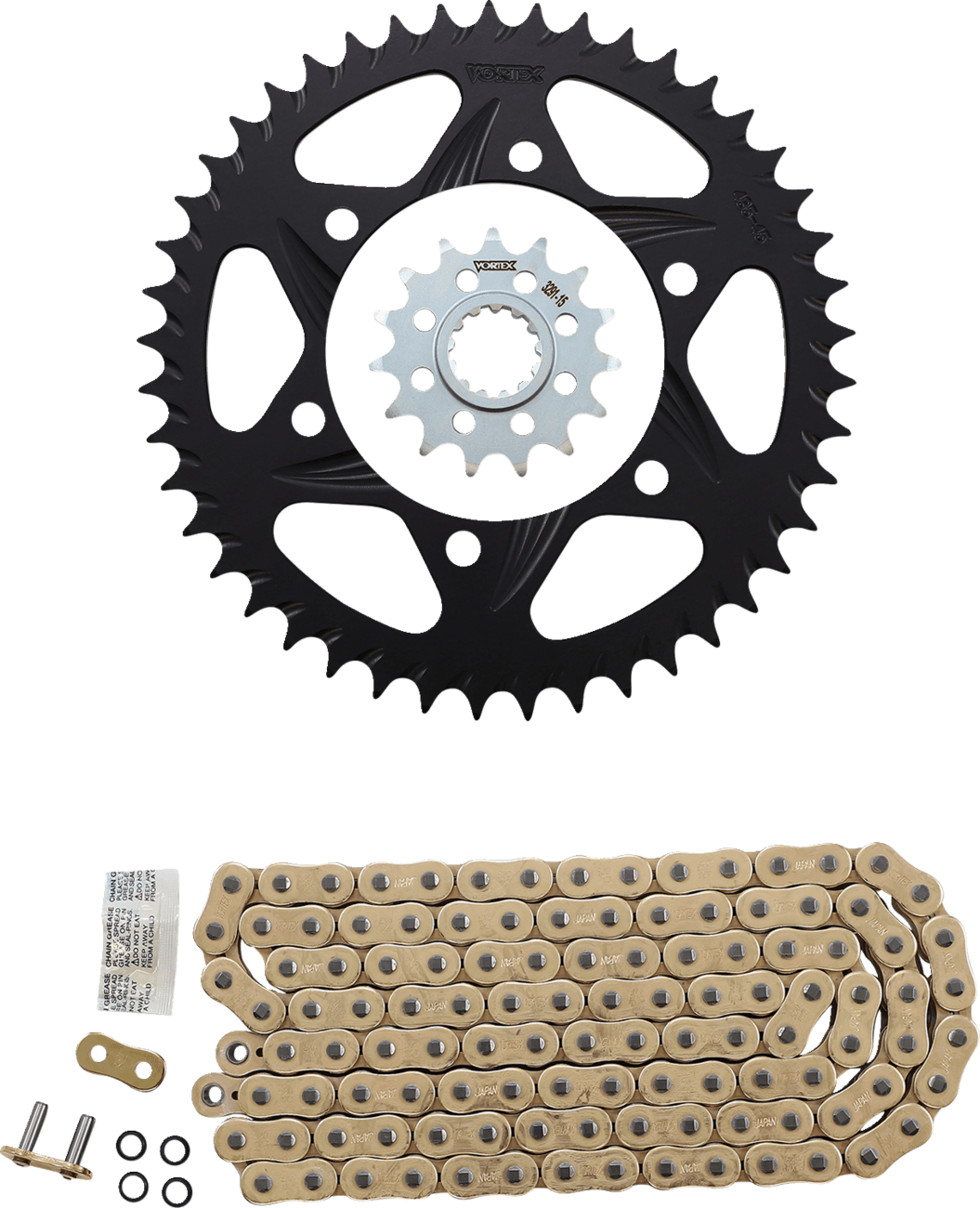 VORTEX 1230-1548 Chain and Sprocket Kit - HFRA - Gold - Yamaha FZ/MT-10