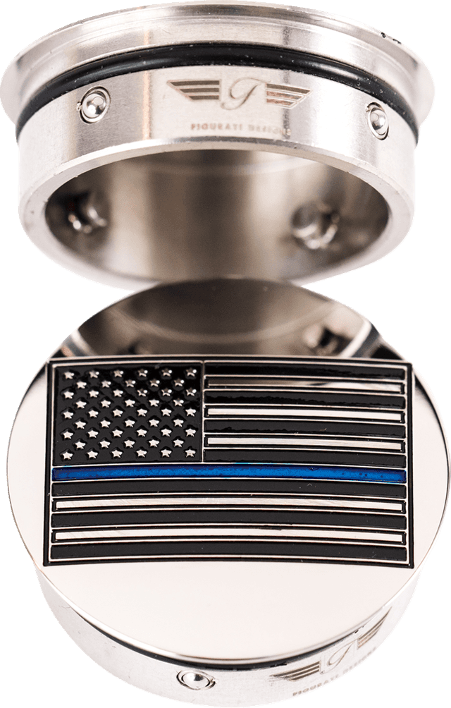 FIGURATI DESIGNS 1303-0371 Swing Arm Covers - Blue Line American Flag - Custom - Reversed — image 1 of 5
