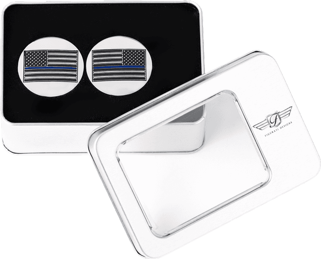 FIGURATI DESIGNS 1303-0371 Swing Arm Covers - Blue Line American Flag - Custom - Reversed — image 5 of 5