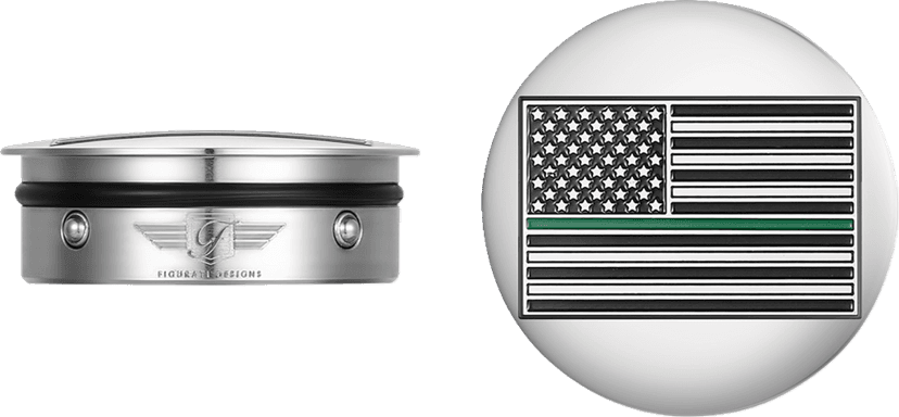 FIGURATI DESIGNS 1303-0373 Swing Arm Covers - Green Line American Flag - Custom - Reversed — image 2 of 5
