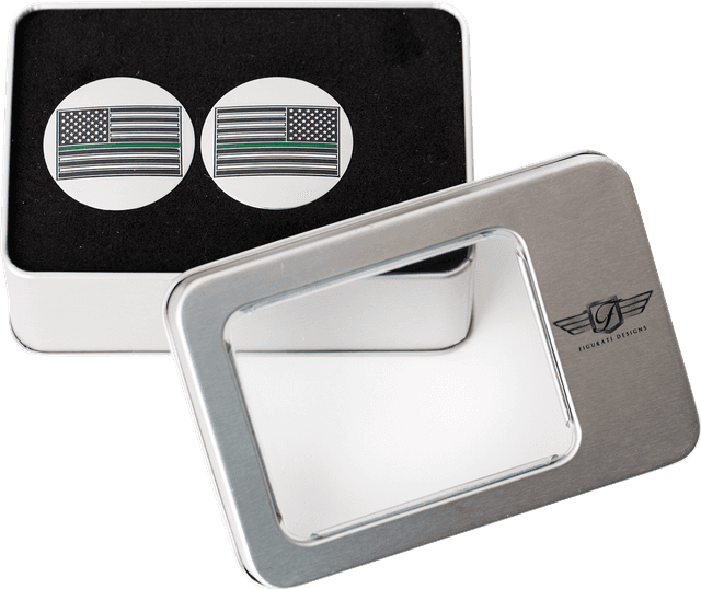 FIGURATI DESIGNS 1303-0373 Swing Arm Covers - Green Line American Flag - Custom - Reversed — image 5 of 5