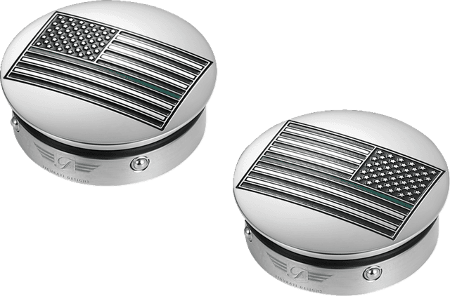 FIGURATI DESIGNS 1303-0373 Swing Arm Covers - Green Line American Flag - Custom - Reversed — image 3 of 5