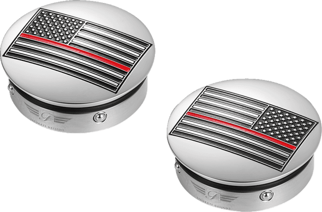 FIGURATI DESIGNS 1303-0374 Swing Arm Covers - Red Line American Flag - Custom - Reversed — image 3 of 5