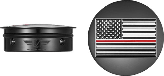 FIGURATI DESIGNS 1303-0375 Swing Arm Covers - Red Line American Flag - Custom - Black - Reversed — image 2 of 5