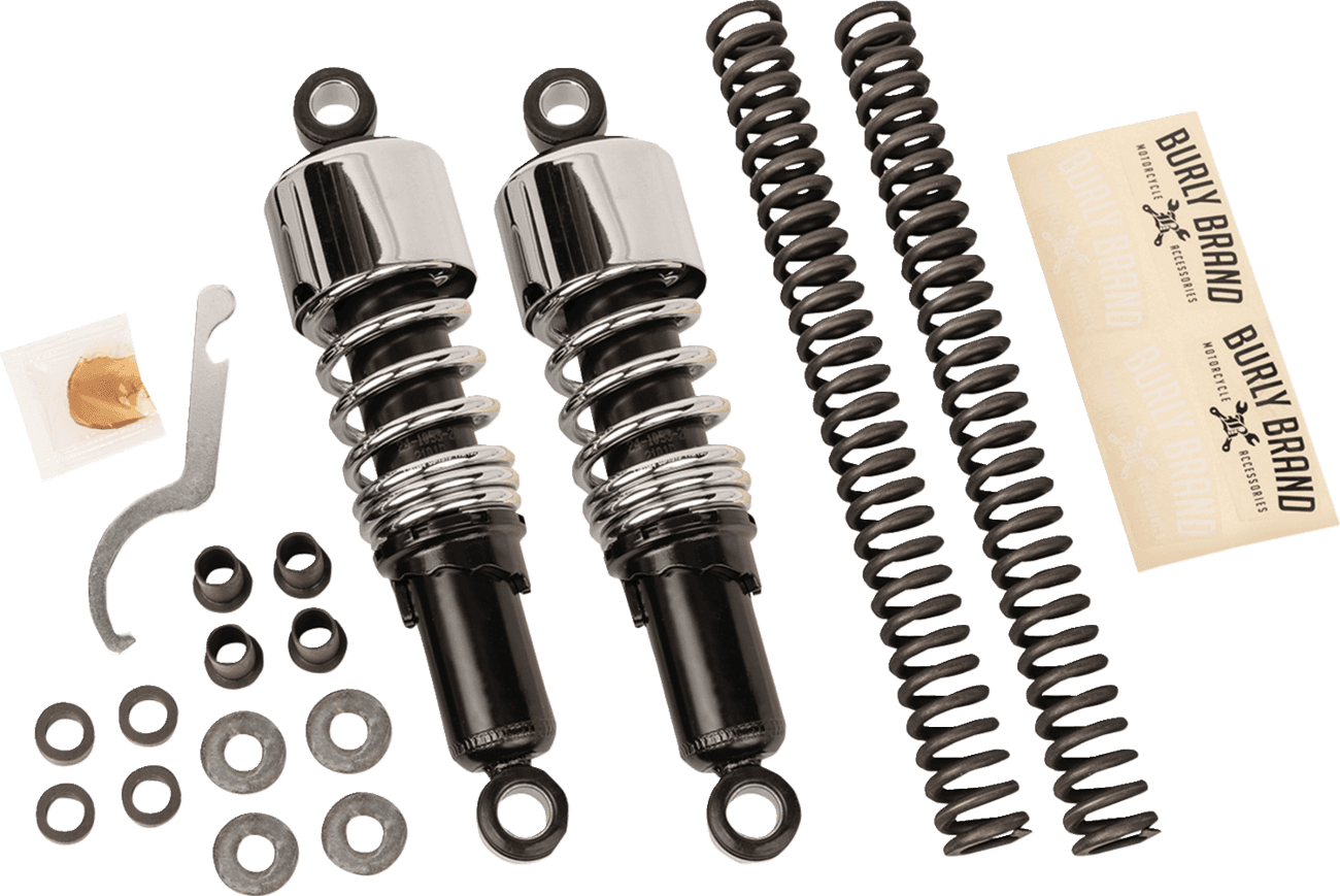 BURLY BRAND 1310-0471 Suspension Kit - Slammer - Chrome - '80 - '16 FLHT
