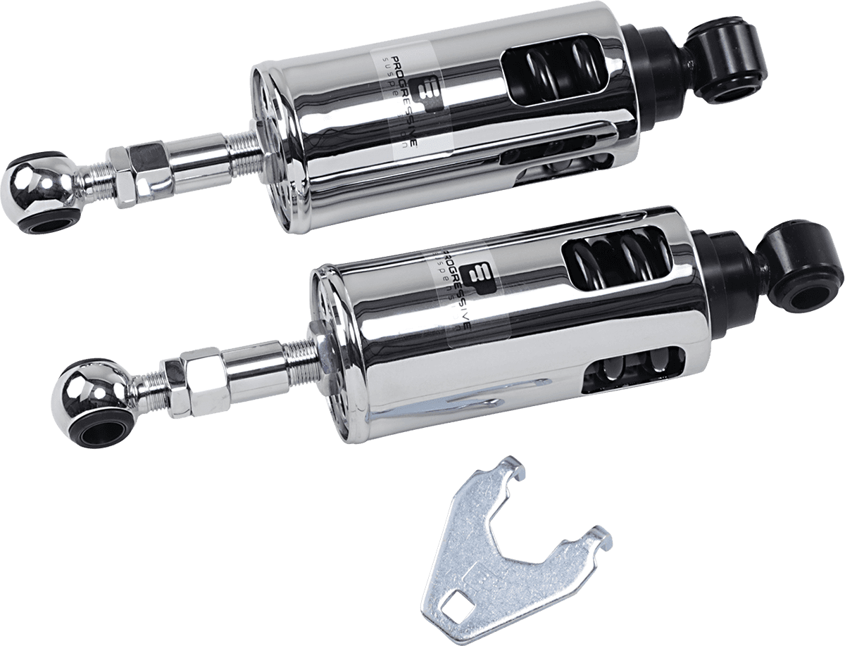 PROGRESSIVE SUSPENSION 1310-0854 422 Series Adjustable Shocks - 1,117 lb/in - Chrome - Heavy-Duty