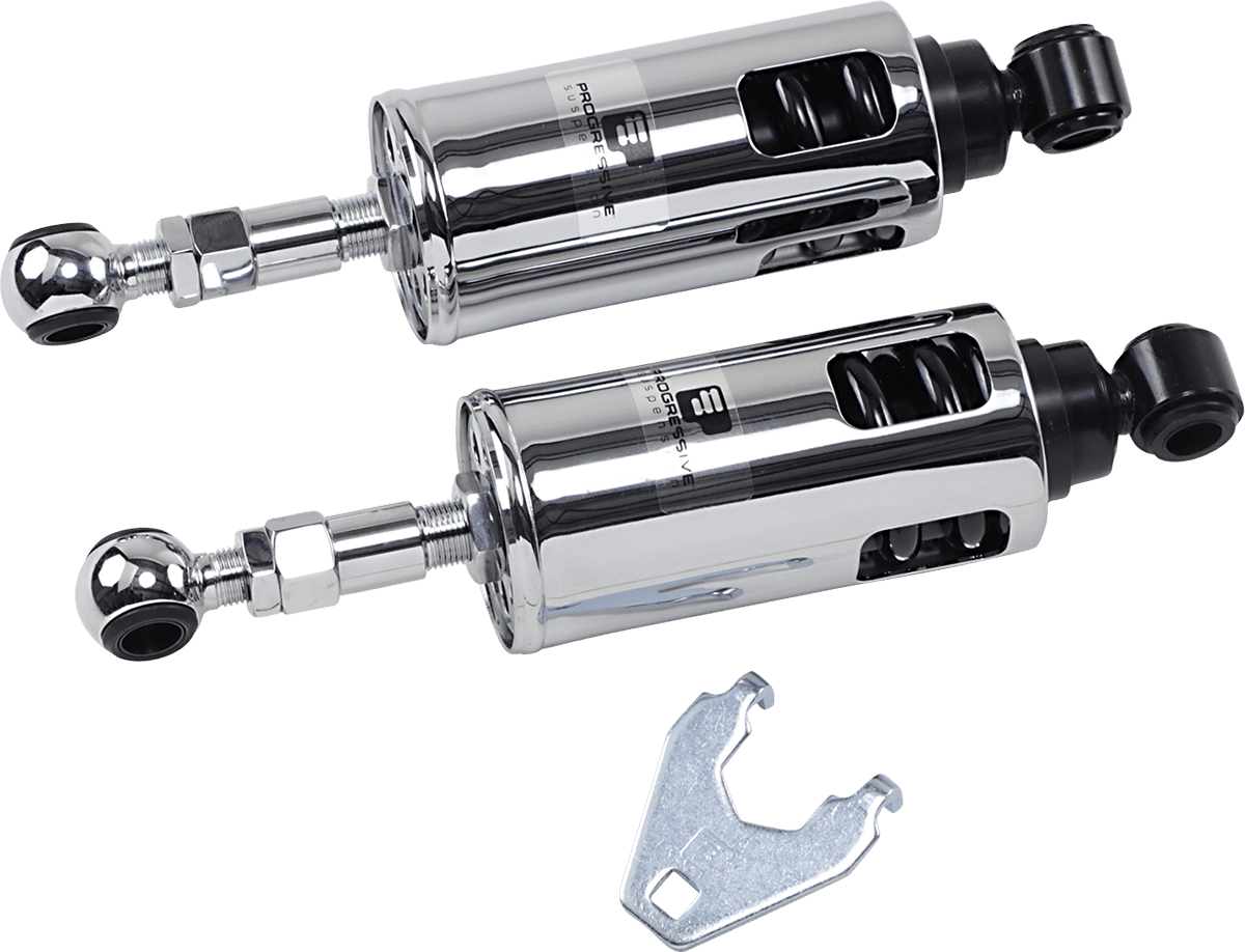 PROGRESSIVE SUSPENSION 1310-0854 422 Series Adjustable Shocks - 1,117 lb/in - Chrome - Heavy-Duty