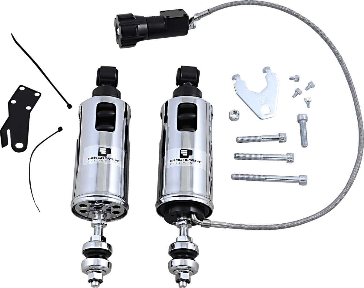 PROGRESSIVE SUSPENSION 1310-1135 422 Series Shocks with Rap - Show Chrome - Standard