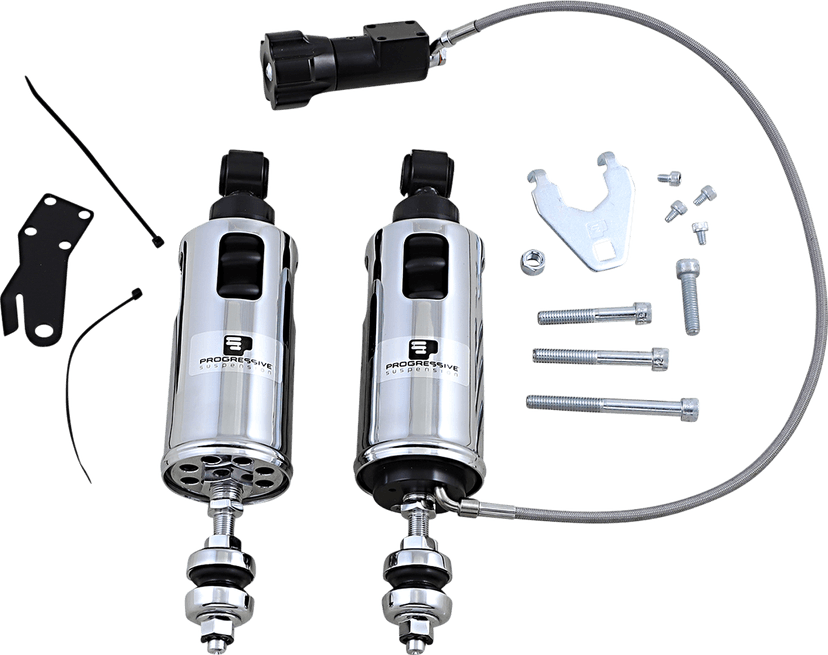 PROGRESSIVE SUSPENSION 1310-1135 422 Series Shocks with Rap - Show Chrome - Standard