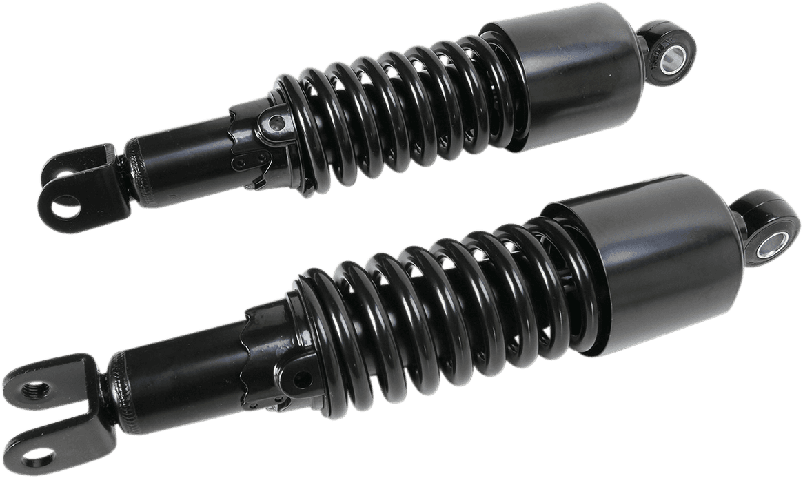 EMGO 1310-1214 Custom Shorty Shocks with Shroud - Black Body/Black Spring Finish - Clevis Lowering