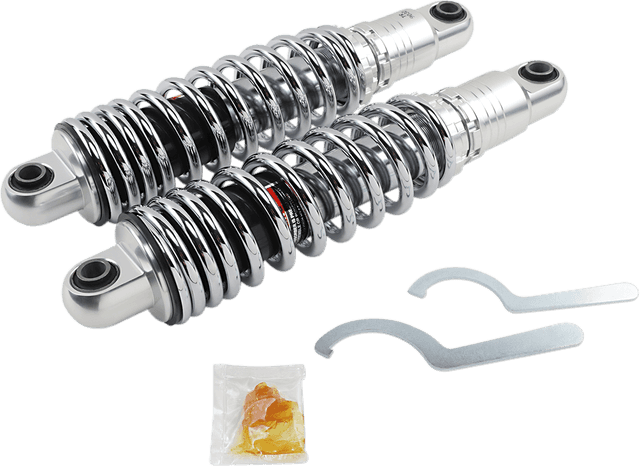 DRAG SPECIALTIES SHOCKS 1310-1663 Premium Ride-Height Adjustable Shocks - 13" - Heavy Duty - Chrome — image 1 of 2