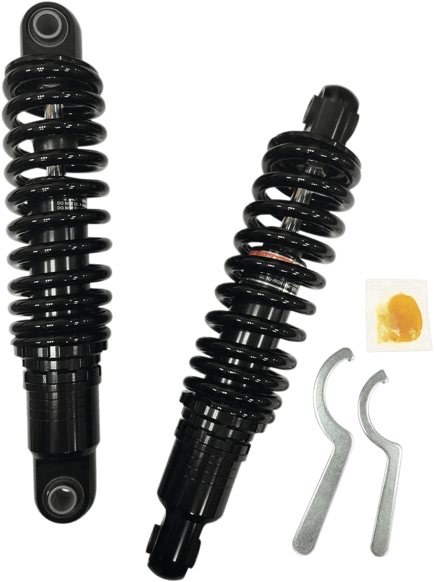 DRAG SPECIALTIES SHOCKS 1310-1666 Premium Ride-Height Adjustable Shocks - 12" - Heavy Duty - Black