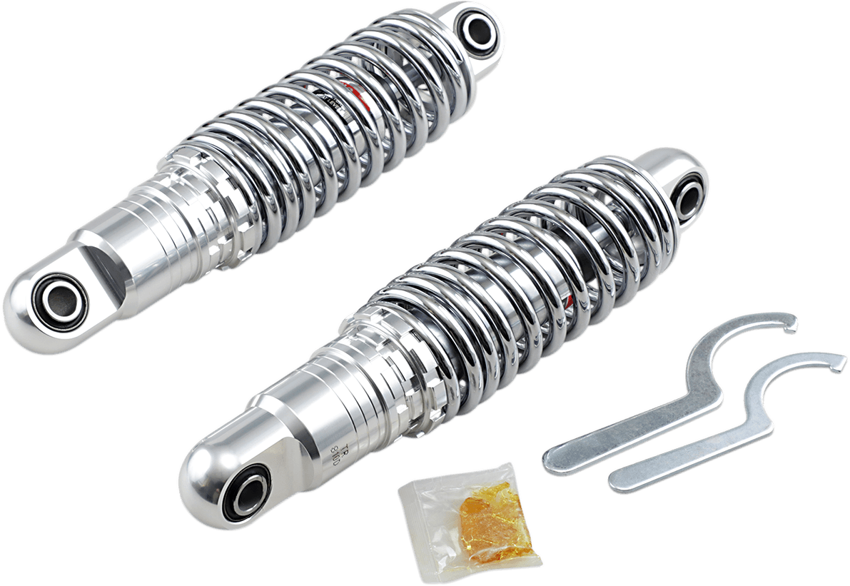 DRAG SPECIALTIES SHOCKS 1310-1669 Premium Ride-Height Adjustable Shocks - 11" - Heavy Duty - Chrome