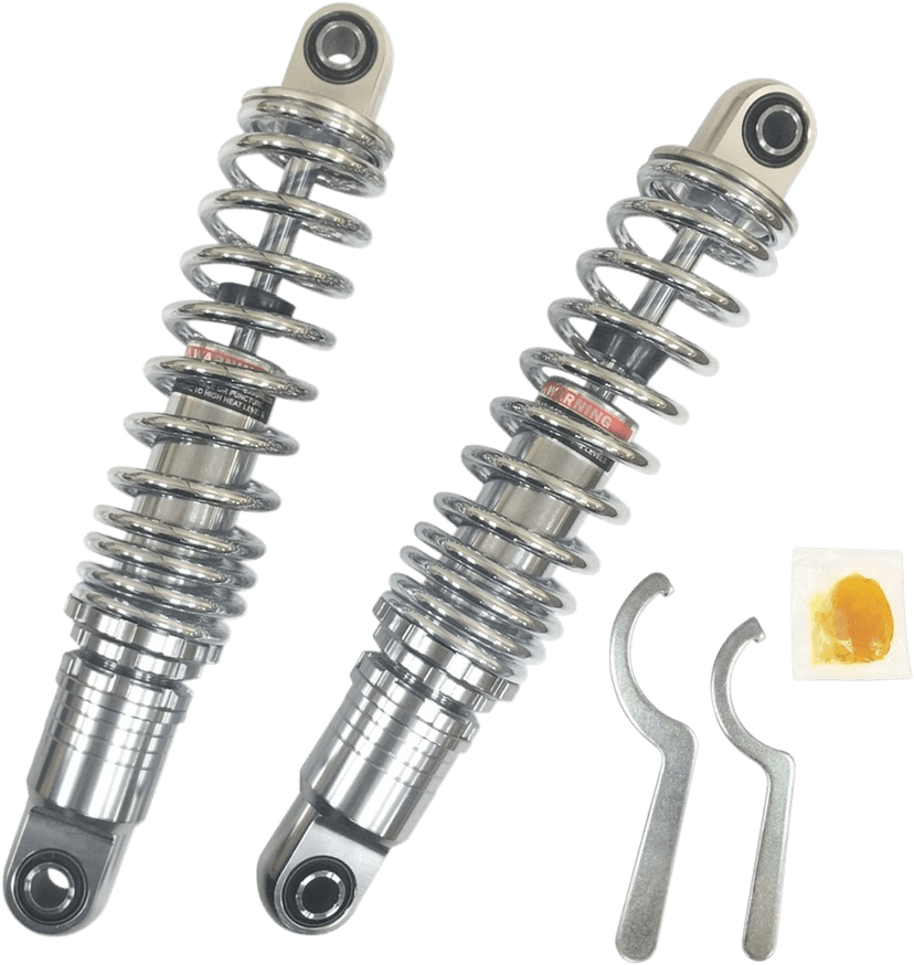 DRAG SPECIALTIES SHOCKS 1310-1673 Premium Ride-Height Adjustable Shocks - 13" - Heavy Duty - Chrome