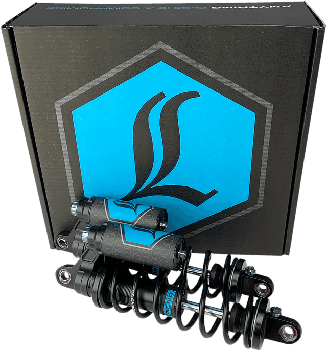 LEGEND SUSPENSION 1310-1891 REVO ARC Piggyback Shocks - 13" - Heavy Duty - Black - '99-'17 Dyna — image 1 of 5