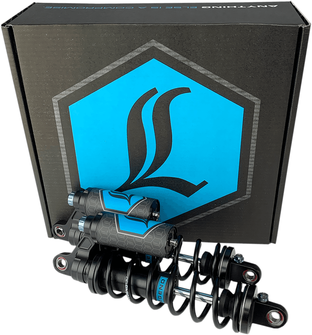 LEGEND SUSPENSION 1310-1893 REVO ARC Piggyback Shocks - 14" - Heavy Duty - Black - '99-'17 Dyna