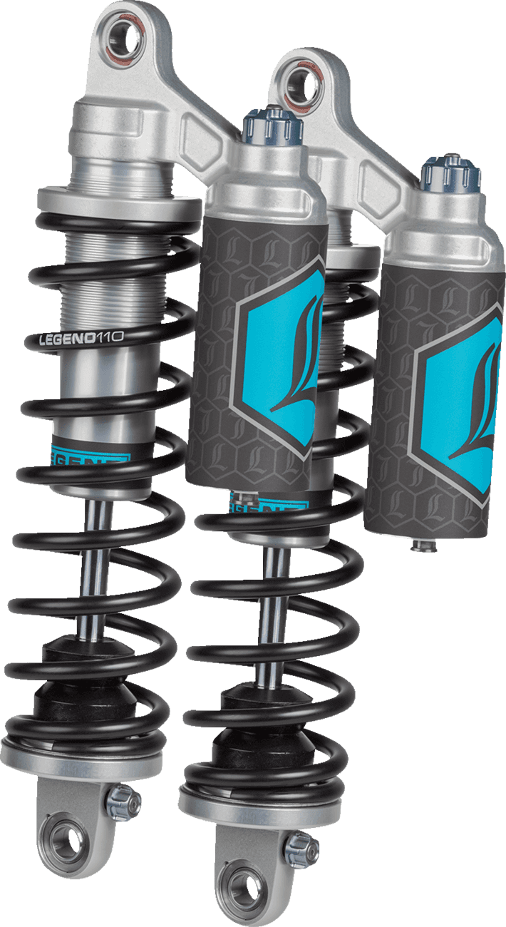 LEGEND SUSPENSION 1310-1941 REVO ARC Piggyback Shocks - 14" - Heavy Duty - Clear - '99-'17 Dyna