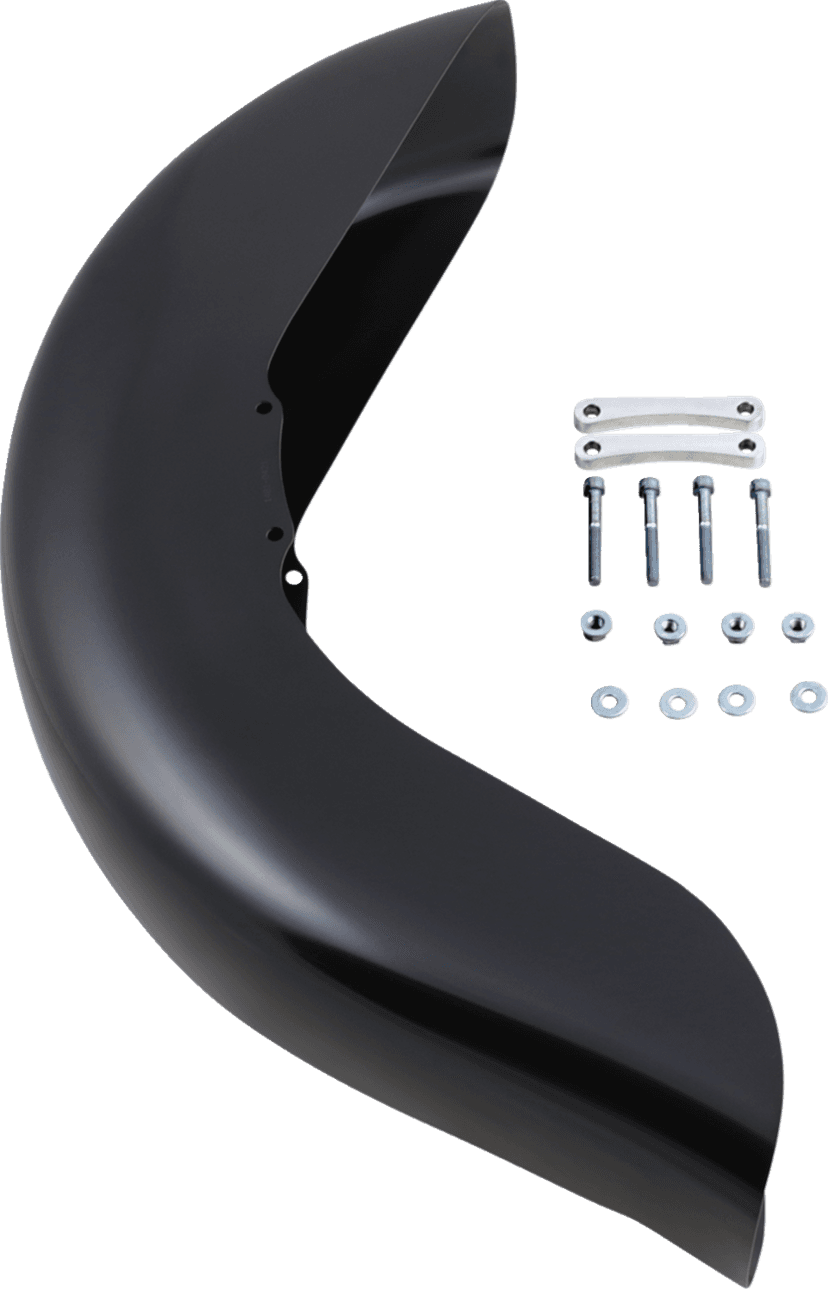 KLOCK WERKS 1401-0421 Benchmark Front Fender - Non-Raked - Black - 16"-19" - HD Touring/Trike — image 5 of 6
