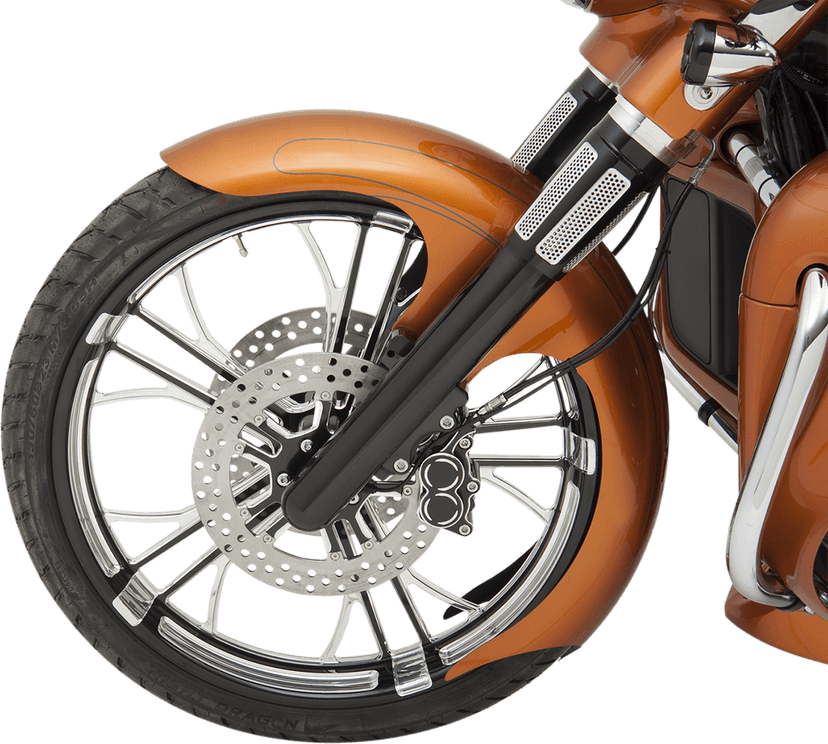 PAUL YAFFE BAGGER NATION 1401-0479 Talon Front Fender - 23" Wheel - With Satin Adapters - HD Touring/Trike — image 2 of 2