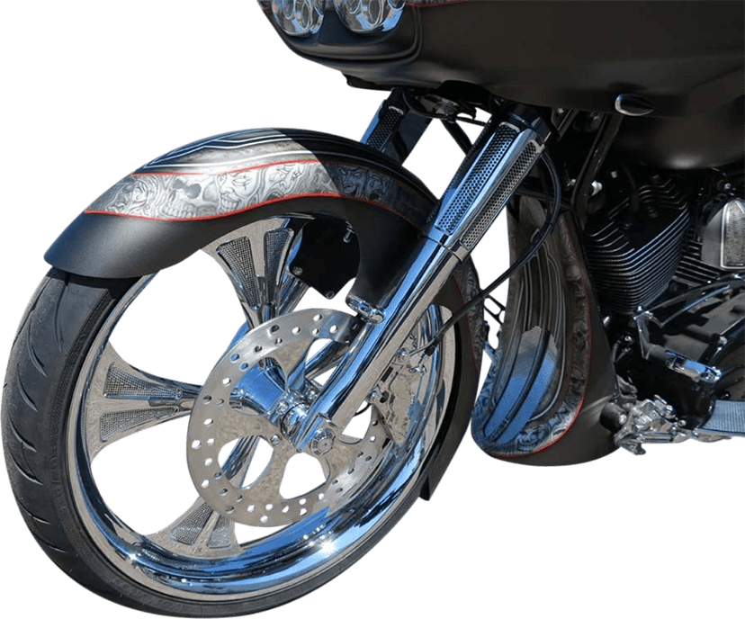 PAUL YAFFE BAGGER NATION 1401-0481 Thicky Front Fender - 21" Wheel - With Satin Spacers - HD - Touring/Trike — image 8 of 8