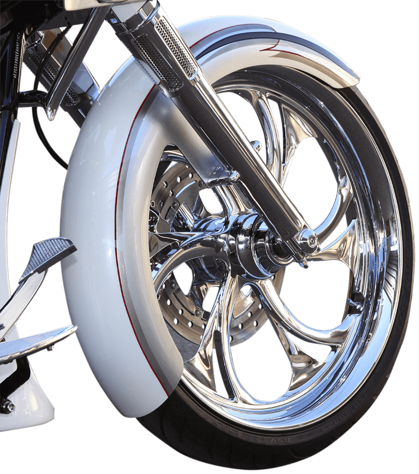 PAUL YAFFE BAGGER NATION 1401-0482 Thicky Front Fender - 23" Wheel - With Satin Spacers - HD - Touring/Trike — image 7 of 8