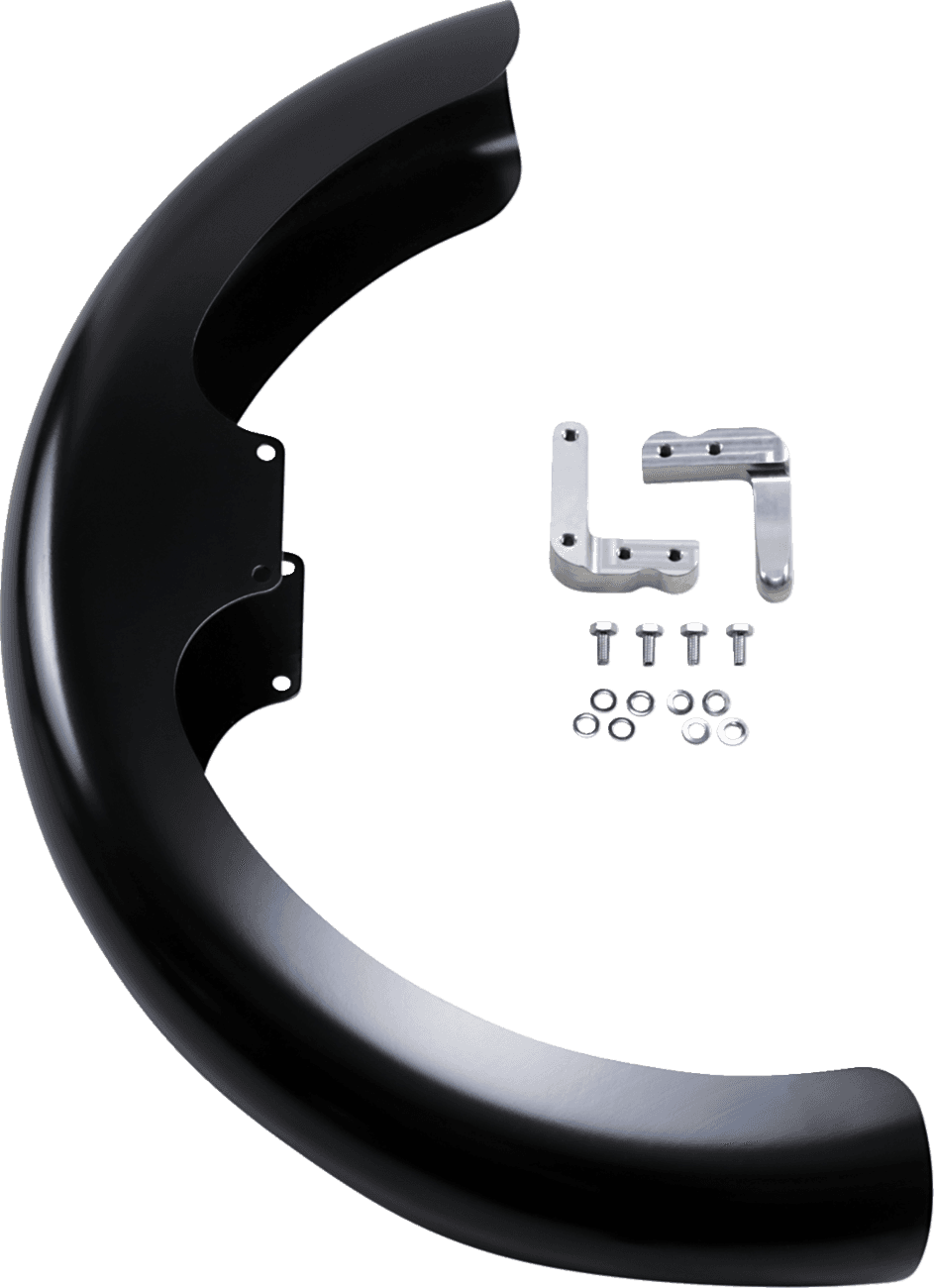 KLOCK WERKS 1401-0537 Wrapper Front Fender - Black - 19" - HD Dyna/Softail