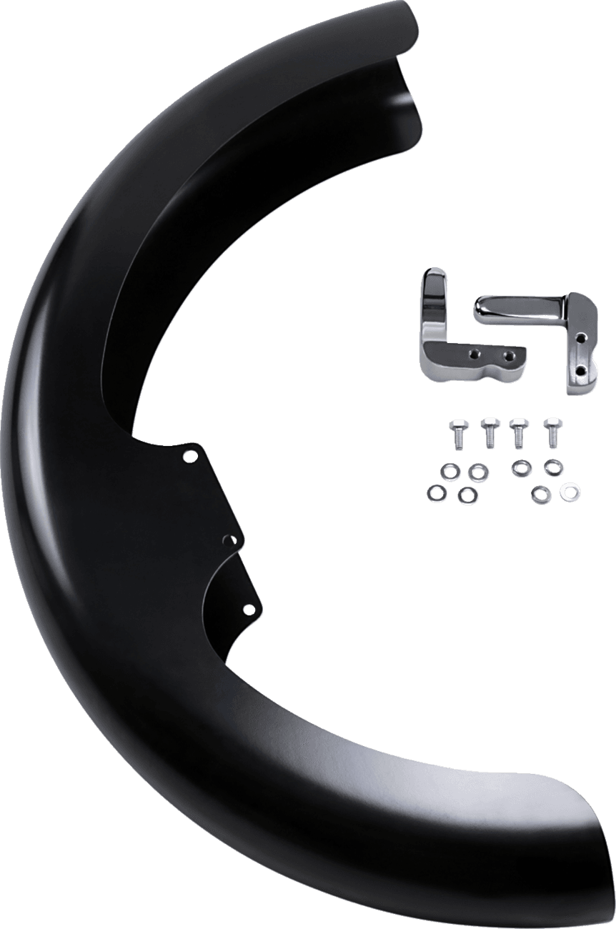 KLOCK WERKS 1401-0544 Wrapper Front Fender - Black - 19" - HD Dyna/Softail