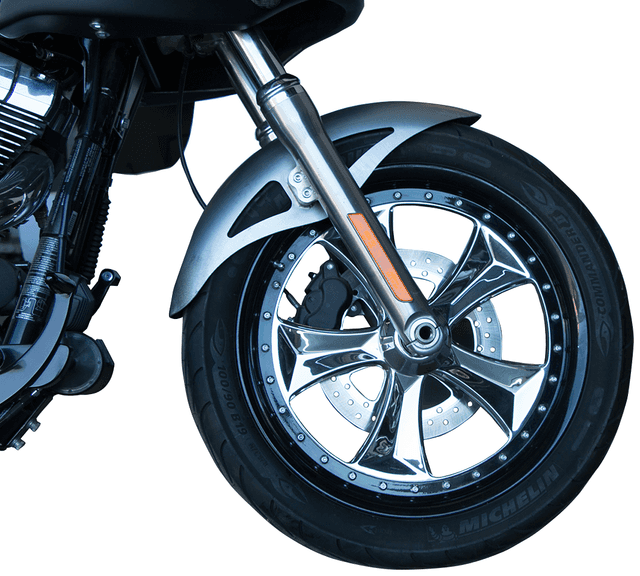 RUSS WERNIMONT DESIGNS 1401-0646 Retro Front Fender - For 18"/19" Wheel - Raw - HD Dyna '06-'17 — image 3 of 3