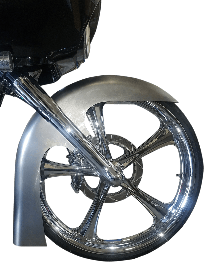 RUSS WERNIMONT DESIGNS 1401-0657 Flat Back Dresser Front Fender - For 26" Wheel - 38° Rake - HD Touring/Trike '14-'20 — image 2 of 2