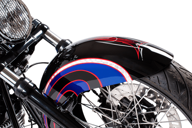 RUSS WERNIMONT DESIGNS 1401-0660 Flat Back Dresser Front Fender - For 21" Wheel - 30° Rake - HD Touring/Trike '14-'20 — image 2 of 3