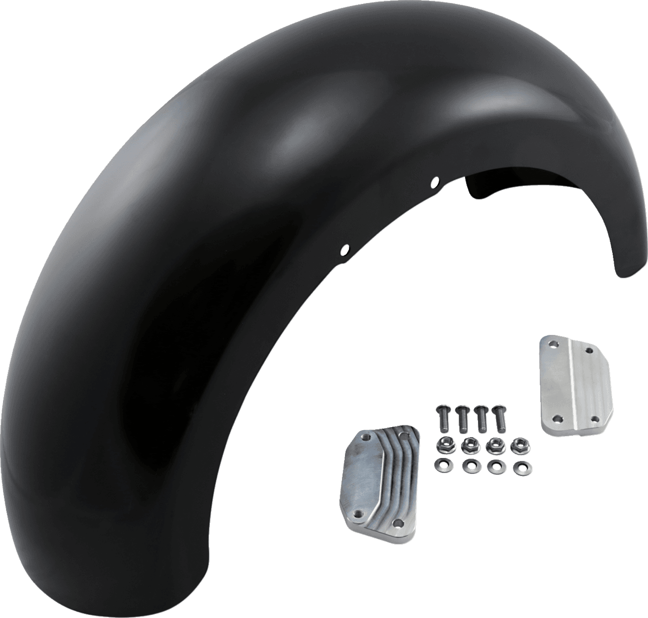 KLOCK WERKS 1401-0701 Wrapper Front Fender - Black - 18" - HD Softail