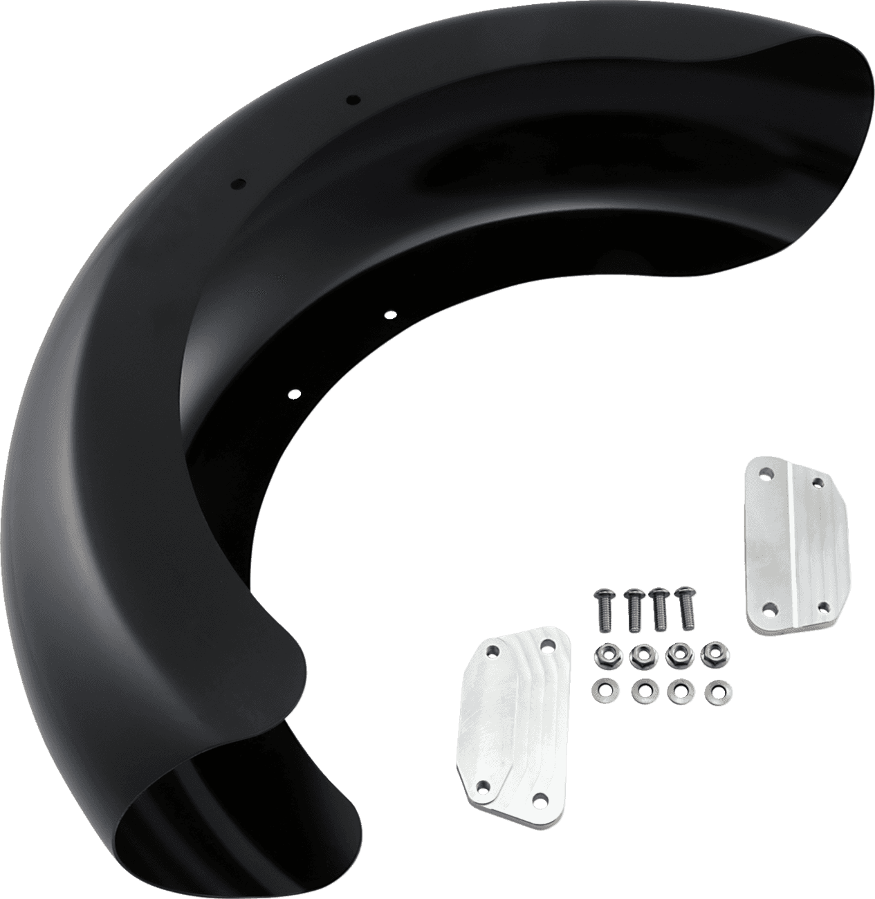 KLOCK WERKS 1401-0703 Roller Front Fender - Black - 18" - HD Softail