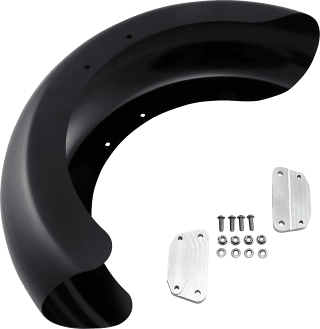 KLOCK WERKS 1401-0703 Roller Front Fender - Black - 18" - HD Softail — image 1 of 3
