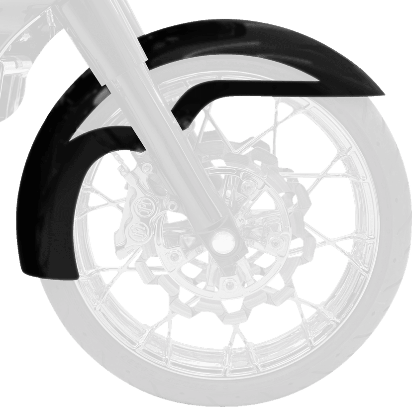 KLOCK WERKS 1401-0846 Ventana Front Fender - Black - 16"-19" Wheel - HD Touring/Trike — image 2 of 3