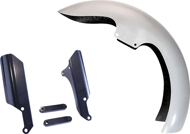PAUL YAFFE BAGGER NATION 1401-0976 Sport Front Fender - 19" Wheel - Black Inverted Fork Adapter - HD Softail '20-'26 — image 1 of 2